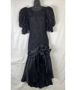 Vintage 80s Zum Zum Size 11/12 Black Lace Dress Cocktail Friday Hallowee... - $71.41 CAD