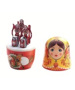 Matryoshka Doll 7-Piece Manicure Set Red Clippers Nail File Storage Case... - £13.59 GBP