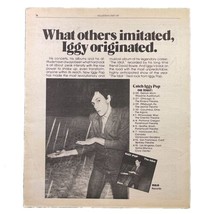 Iggy Pop The Idiot Print Ad 1977 Vintage 70s Retro Music Tour - $11.27