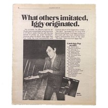 Iggy Pop The Idiot Print Ad 1977 Vintage 70s Retro Music Tour - £8.46 GBP