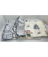 Set Of Two Vintage Cannon Floral Flowers Ruffle Edge Pillowcases Standar... - £13.07 GBP