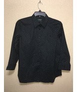 Ralph Lauren WOMENS Polka Dot Long Sleeve Button Front Shirt BLACK GREEN... - $37.24