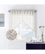 Beda Home Tassel Linen Textured Swag Curtain Valance for Farmhouses’ Kit... - $36.39