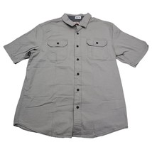 Wrangler Button Up Shirt Mens Medium M Gray Stretch Western Outdoor Work Flex B2 - £15.81 GBP