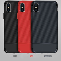 For iPhone X 10 Thin Soft TPU Shockproof Carbon Fiber Pattern Case Cover - £7.98 GBP