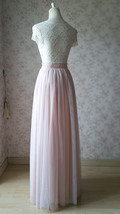 Blush Pink Tulle Maxi Skirts Bridesmaid Custom Plus Size Tulle Skirt Outfit image 4