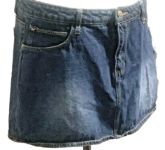 Selena Gomez Dream Out Loud Distressed Mini Jean Skirt Juniors Size 13 Blue - £10.17 GBP
