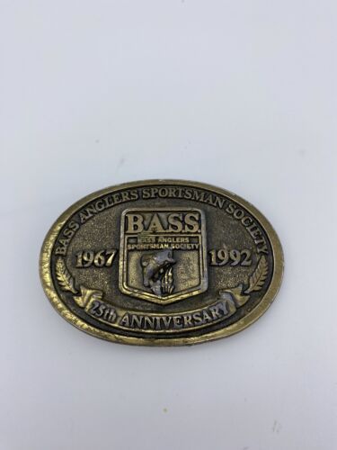 1992 BASS Bass Anglers Sportsman Society Fishing 25th Anniversary belt b... - $9.99