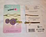 Scunci 4 Piece 2 Packs Bobby Pins Purple Flowers &amp; Diamond Shape NEW - $10.69