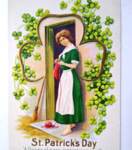 St Patricks Day Postcard Bare Foot Lady Clover Shamrocks Nash ST.P 33 Embossed - £16.85 GBP