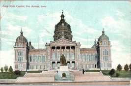 Iowa State Capitol Des Moines Iowa Postcard Posted 1908 - £8.73 GBP