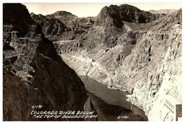 Aerial View Postcard Colorado River below Boulder Dam RPPC Posted - £10.62 GBP