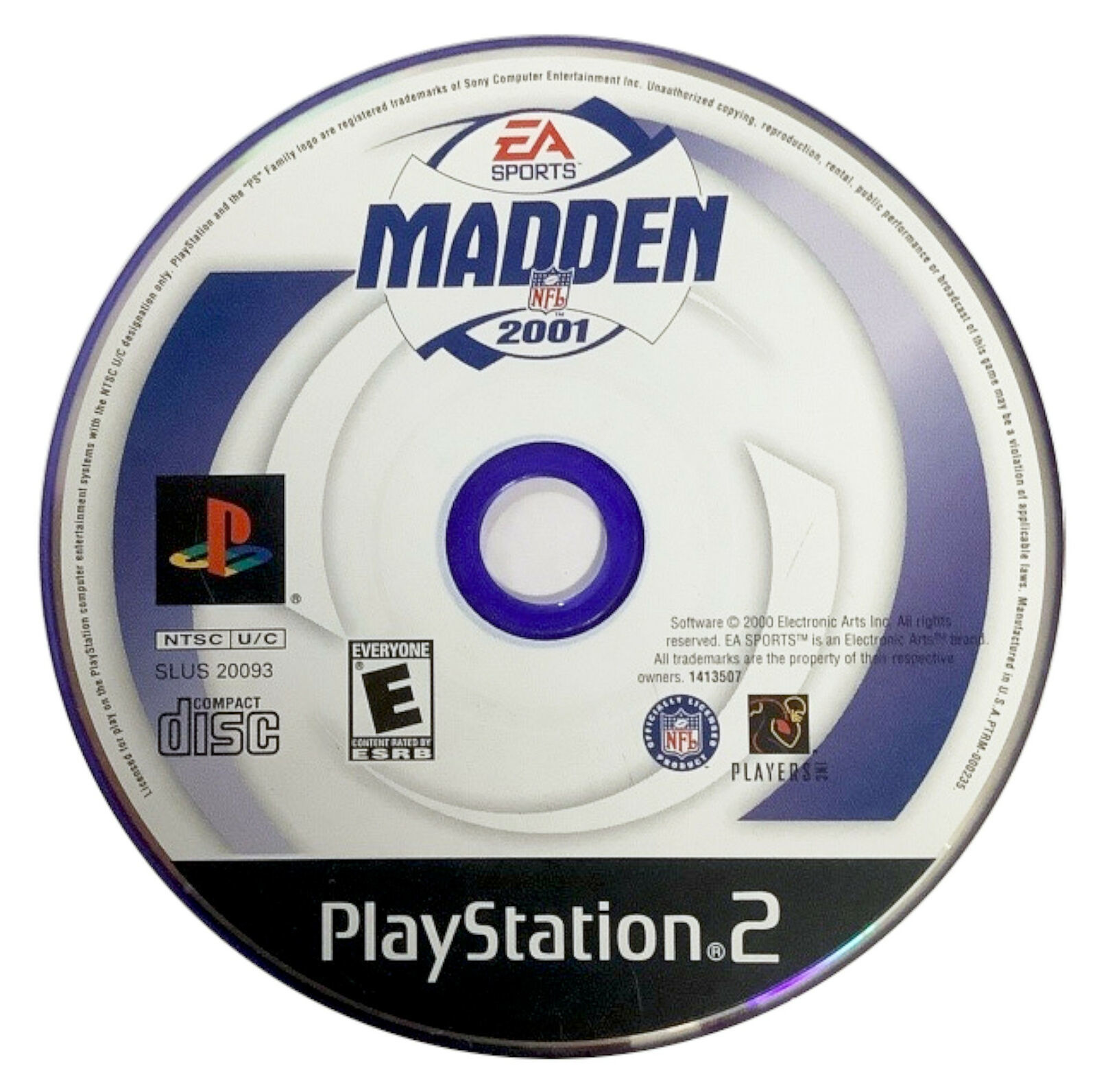 Primary image for Madden NFL 2001 Sony PlayStation 2 PS2 Video Game DISC ONLY EA Sports Football