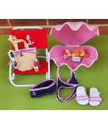 American Girl Doll Beach Chair, Bag, swimsuit &amp; Accessories - £36.48 GBP