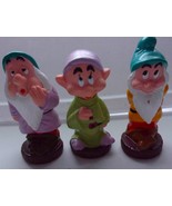 Vintage 3 Disney Snow White Dwarfs Bashful Dopey &amp; Sleepy Squeak Toys 1990s - $130.74 MXN