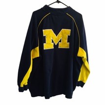 Vtg 90&#39;s Michigan Wolverines Mens 4XL Blue Colloseum 1/4 Zip Pullover Mo... - £33.60 GBP