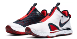 NEW Nike PG 4  Mens Basketball Shoes Paul George # 8 CD5079 101 White Black Red! - £81.91 GBP