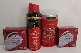 Old Spice Aluminum Free Red Label Leather &amp; Spice Deodorant 3oz Swagger Thicken - £23.35 GBP