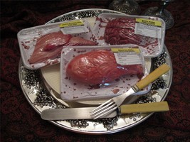 HALLOWEEN Butcher Fake Body Parts Creepy Decoration Brain Heart Liver Organs - £16.02 GBP
