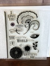 CTMH C1491 Pemberly Workshop Clear Floral Stamps Weddings, Friendship Thank you - $12.55