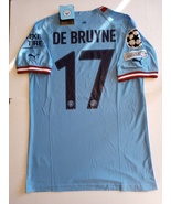 Kevin De Bruyne Manchester City UCL Match Slim Blue Home Soccer Jersey 2... - $85.00