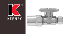 Straight Stop Valve, CPVC T Compression, Brass Chrome Plated Keeney 2881... - $18.32 MXN