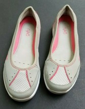 Ryka Women’s Flats Loafers Size 8 Gray w/ Pink Trim Athletic Slip On - $37.99