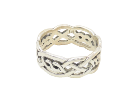 925 Sterling Silver  Vintage Large Shiny Celtic Knot Band Ring Sz 12.5 R... - $72.44