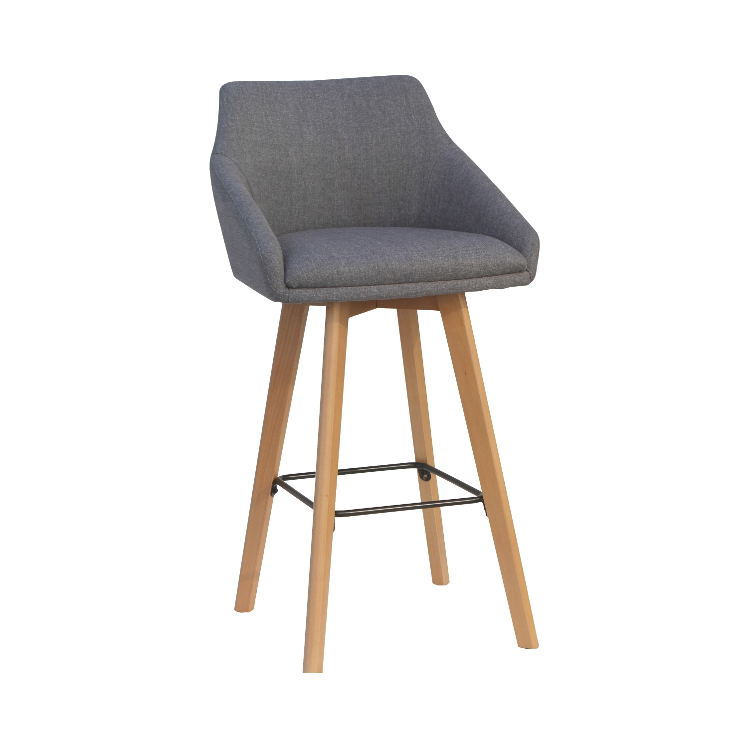 Lorell 22 x 22.3 x 42.5 in. Gray Flannel Mid-Century Modern Guest Stool ... - $157.45