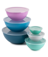 round Mixing Bowls, 12-Piece Set, Multi-Color - $693.22 MXN
