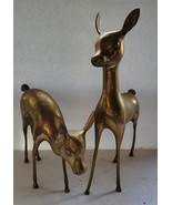 Vtg 1960s MCM Pair of Brass Deer Bambi Doe Fawn Figurines Sculptures Patina - €214,13 EUR