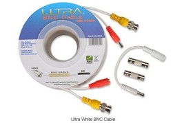 Ultra U12-41314 BNC Cable - 50ft, Indoor / Outdoor, 28 AWG, White w/ Gen... - $16.95