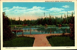 KITCH-ITI-KI-PI Springs Near Manistique-Michigan (Mi) White Border Postcard BK41 - £1.58 GBP