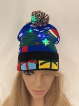 Holiday Glowing Hat, Warm LED Hat, Blue Hat, Christmas Hat, Grinch Hat, LED Hat - £11.67 GBP