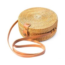 Woven Rattan Bag Square Round Straw Bamboo Bag New Fashion Handbag  Bag Hand-Wov - £103.81 GBP