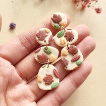 Fall Clay Earrings, Autumn Leaf Earrings, Handmade Polymer Clay Jewelry - £15.90 GBP