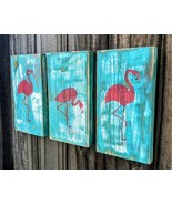 Flamingo Lover Gift, Rustic Flamingo Wall Hangings - £27.94 GBP