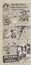 1955 Print Ad Peters Power .22 Long Rifle Cartridges Hunters &amp; Bobcat Cartoon - £14.14 GBP