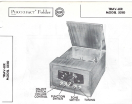 1956 TRAV-LER 5510 Record Player Photofact Manual Phono Amp Changer Am Radio - £7.77 GBP