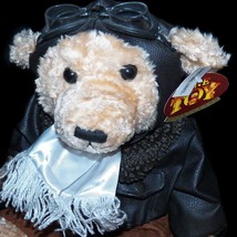 Fine Toy Aviator Pilot Teddy Bear Faux Leather Bomber Jacket 22 inch Plush - £47.01 GBP