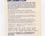 Delta Airlines B-737-200 / 300 Passenger Safety Information Card 1988 - $21.78