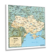 1993 Ukraine Eastern Europe Map Poster Print Wall Art - $37.99+