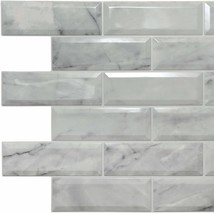 Dundee Deco PG7106 Off-White Faux Marble Bricks PVC 3D Wall Panel, 3.3 ft X 2 ft - £7.70 GBP+