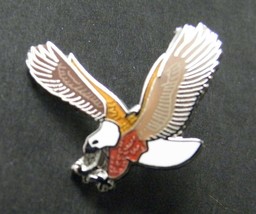 Bird Flying Eagle Landing Branch Red Brown Lapel Pin Badge 3/4 Inch - £4.29 GBP