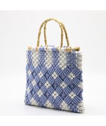 2021 NEW Female bag retro handmade cotton woven bag natural bamboo porta... - £42.79 GBP