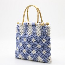 2021 NEW Female bag retro handmade cotton woven bag natural bamboo portable beac - £43.05 GBP