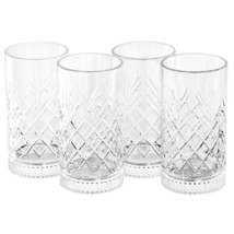 Gibson Home 4 Piece 16 Ounce Diamond Embossed Glass Tumbler Set - $42.09