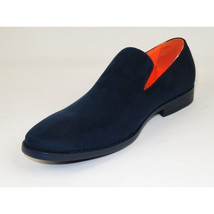 Men Tayno Dressy Casual Soft Suede Comfortable Slip on Loafer #ALPHA S Navy image 4
