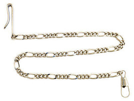 1 Pocket Watch Chains Stainless Silver Tone Clasp Ring Clip New - £12.78 GBP