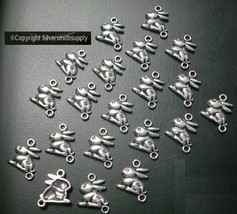 Bunny RABBIT links charms silver plated zinc findings earrings 17mm CFP035 - £3.07 GBP